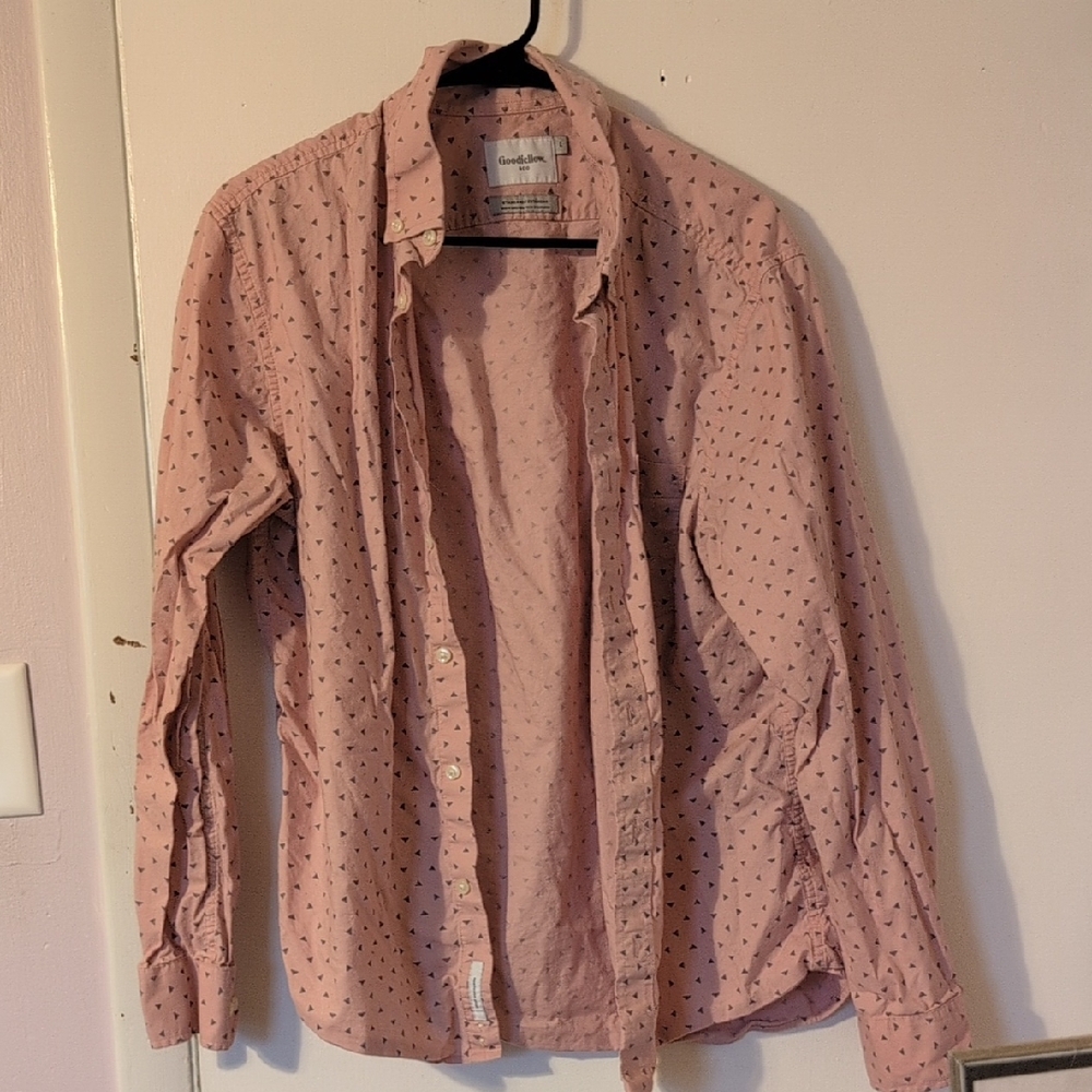Goodfellow & Co Men's Light Pink Patterned Shirt